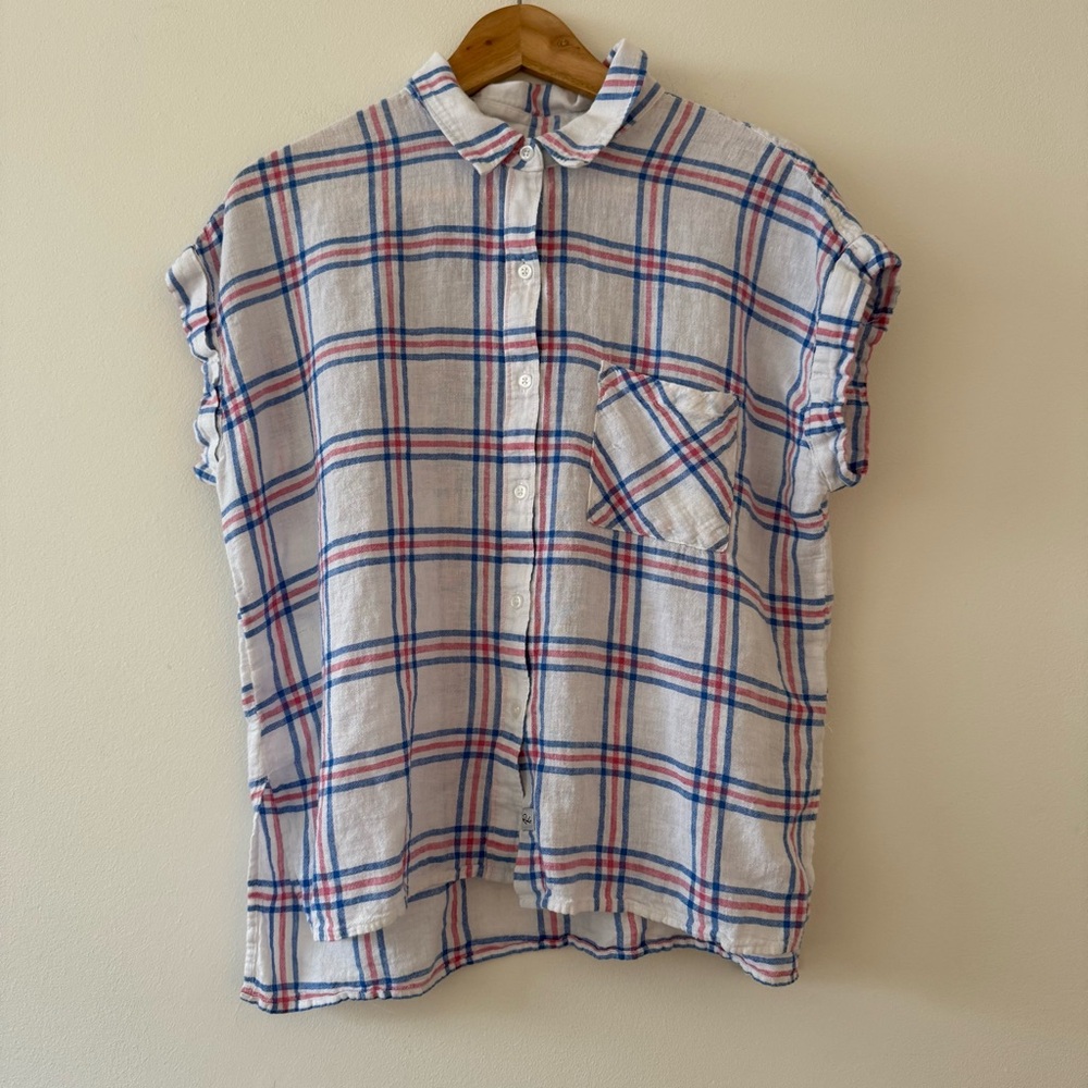 Rails Whitney Shirt Raspberry Azure White Size Large